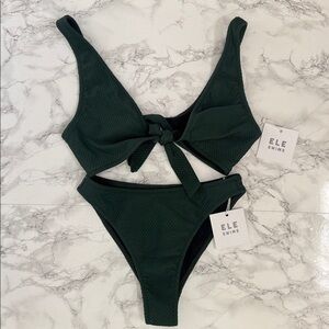 Ele Swims Dark Green Bikini Set Medium Alice Medium Top Small Bottoms